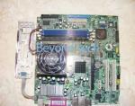 System board with alcohol pad and thermal grease – Featuring the ATI RADEON XPRESS 200 chipset with integrated ATI RADEON 9600 Graphics, Realtek AC97 audio with premium internal speaker, and PCI-E Broadcom NetXtreme Gigabit Ethernet NIC
